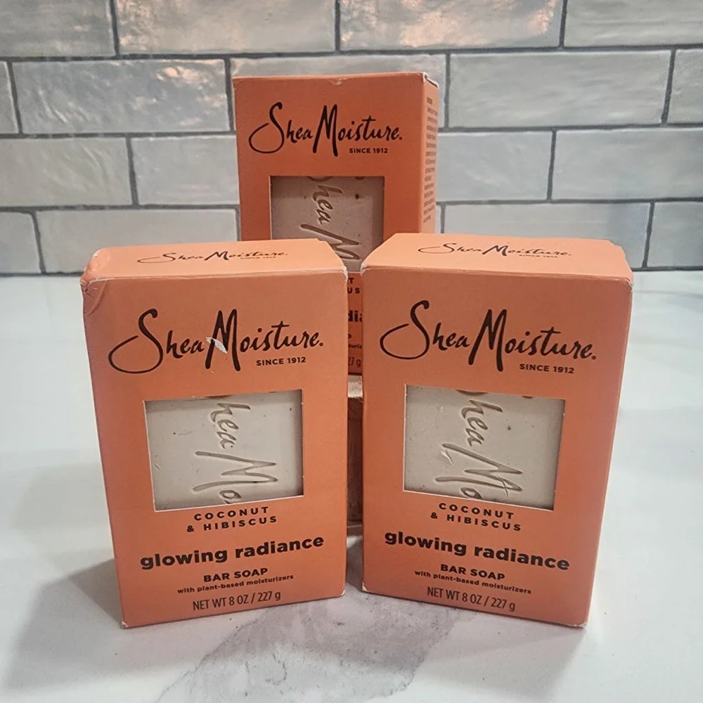 Shea Moisture Coconut & Hibiscus Glowing Radiance Bar Soaps (3)